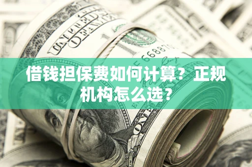 武汉借钱担保费如何计算？正规机构怎么选？