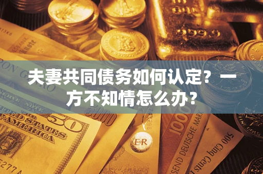 武汉夫妻共同债务如何认定？一方不知情怎么办？