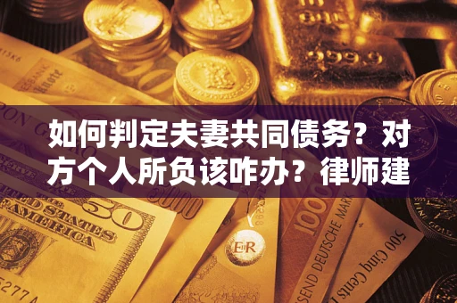 武汉如何判定夫妻共同债务？对方个人所负该咋办？律师建议
